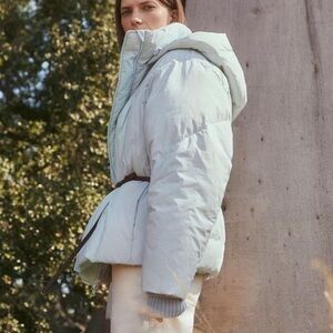 Vince | Puffer Jacket Pale Glacier Blue Hooded Down‎ Zip